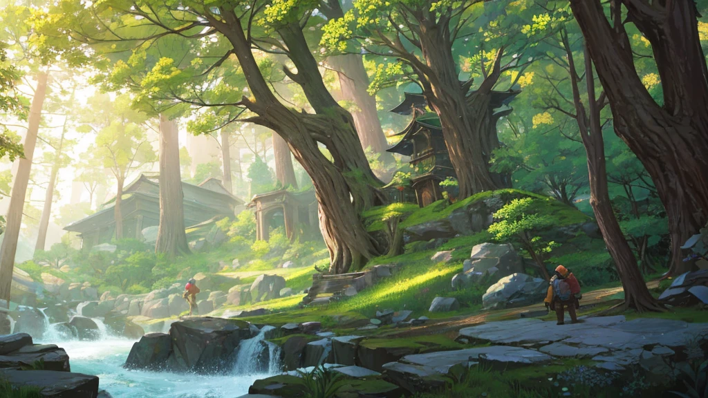 Stone cliff in the forest