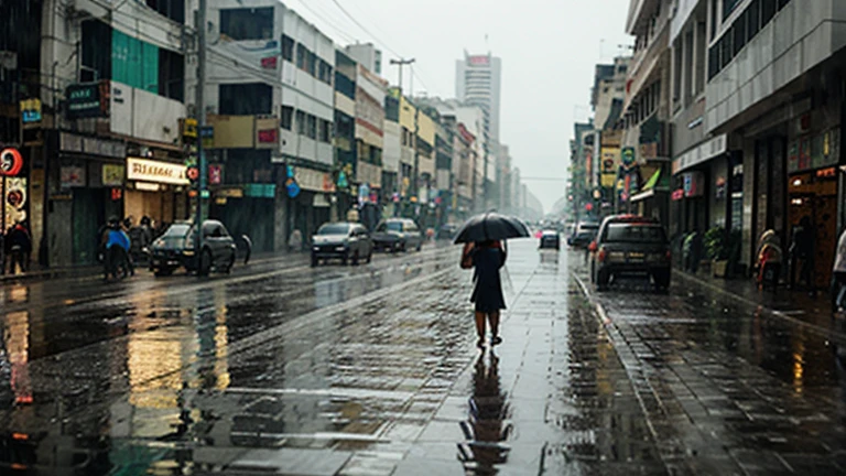 Raining in Manila. No people.