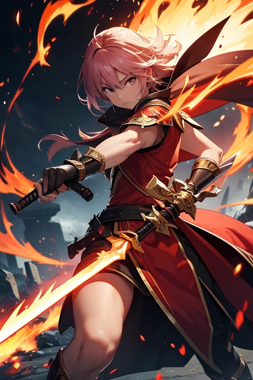A special move that wraps the sword in flames.。Flame Sword。