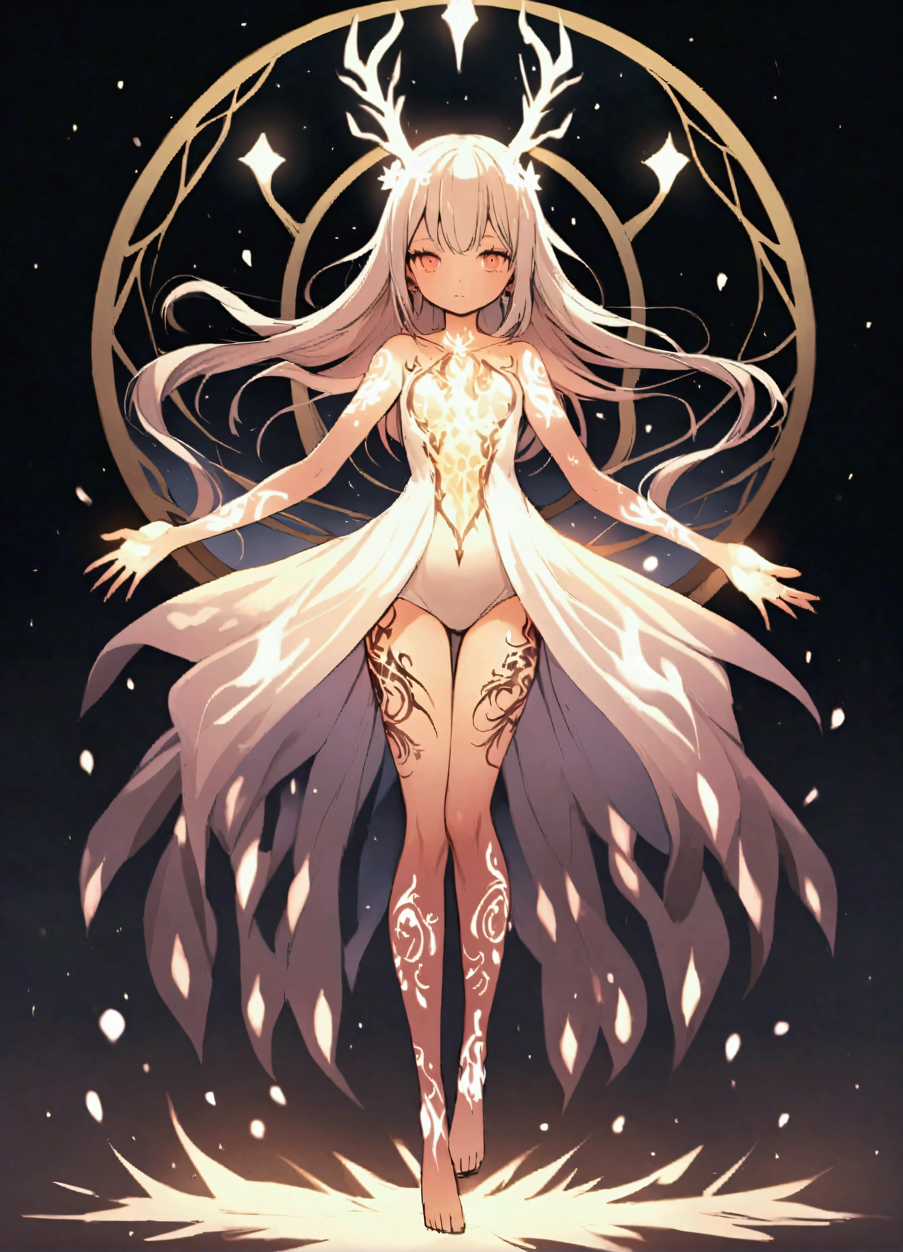 Full body glowing snow magic tattoo