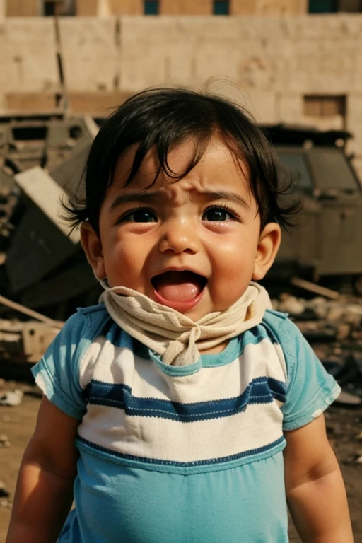Palestine war baby cry photo
