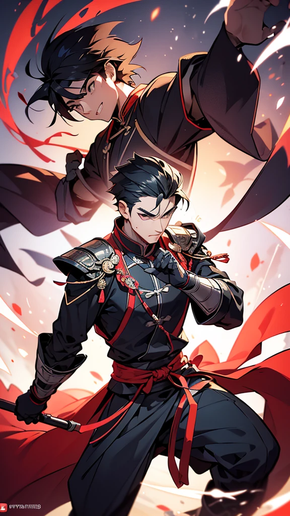 
In the cover illustration, depict a dramatic contrast between traditional martial arts and modern weaponry. The central figure is a **Chinese scientist** who has been reborn into an ancient martial arts world. He should appear determined and resourceful, with an aura of innovation around him.

- **Background:** The scene should blend elements of an ancient Chinese landscape with hints of advanced weaponry. Include martial arts practitioners in traditional attire, juxtaposed with futuristic firearms and gadgets that the protagonist creates.
  
- **Protagonist:** He should be depicted wearing modern clothing that stands out in the ancient world, such as a sleek black jacket over traditional Chinese attire, or with a high-tech device in hand. His expression should show confidence and determination, reflecting his dual role as a scientist and a warrior.

- **Antagonists:** In the background or as a secondary focus, include **Children of Destiny** figures, clad in elegant and imposing robes with mystical symbols. Their aura should suggest a blend of traditional power and divine destiny, creating a sense of conflict with the protagonist’s advanced technology.

- **Style:** The illustration should balance between the detailed, ornate style of traditional Chinese art and the sleek, clean lines of modern technology. Use dynamic colors and lighting to emphasize the contrast and the high stakes of the story.