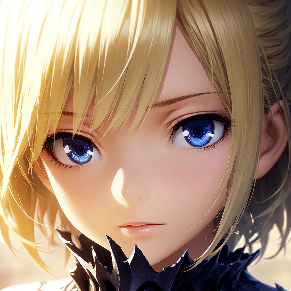 portrait:1.2, Practical, blue eyes, Blonde hair, Mid-chest, 4K resolution, High quality CG, Beautiful CG, Soft Light, Octane Rendering