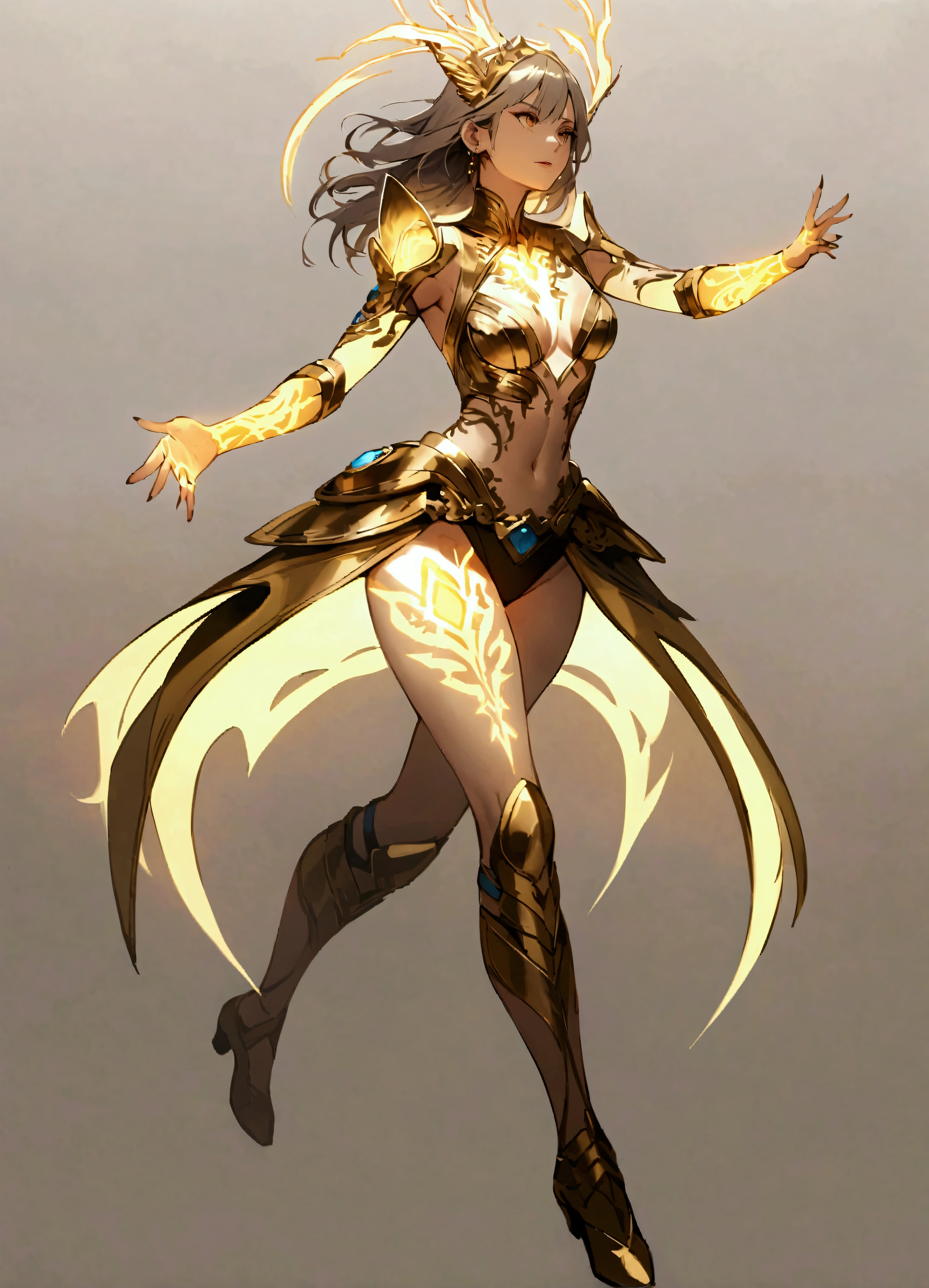 Full body glowing gold magic tattoo