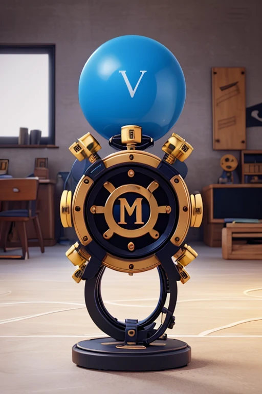 create a logo with the letter M with mechanical components