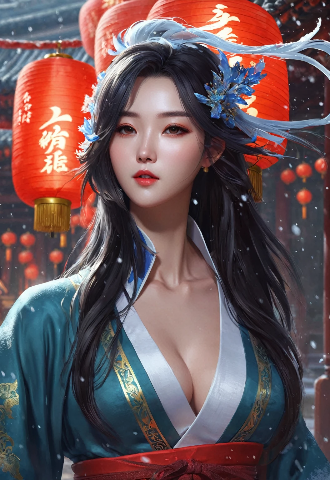 Digital Art, one character, beautiful woman, cool and cold, yuan-ti