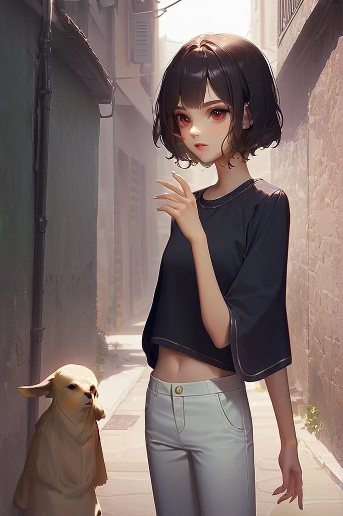 ((Лучшее качество)), ((шедевр)), (подробный), megumin. in the alley. skinny.