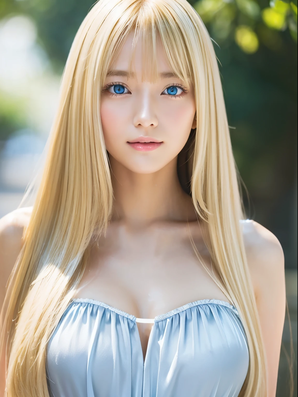 Shining, clear, white skin、Windblown hair obscures her pretty face、huge、20歳のかわいいセクシーな小さなBeautiful Face、Beautiful, shiny straight hair stands out、Spectacular, bright light blue eyes、Long, silky bangs that cover cute eyes, Sexy face hiding hair super long hair sexy cute young woman long natural blonde shiny glossy hair、Small Face Beauty、Gloss Face、Cheek gloss,Crystal Clear, frame center, 完璧にBeautiful Face、Beautiful Face、Beautiful hair with sparkling bright straight blonde hair、Silk bangs between the eyes、Bangs hide the eyes, Sparkling pale blue eyes, Sexy super long blonde cute young woman with super long blonde shiny light hair