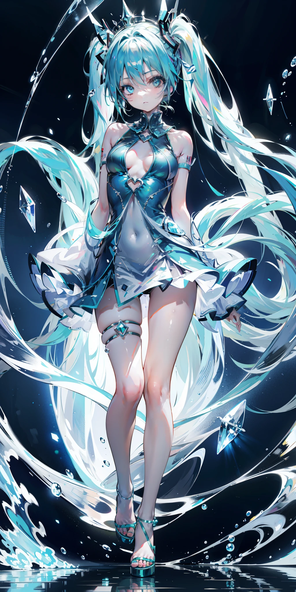 Beautiful face,Hatsune Miku,Big shining eyes