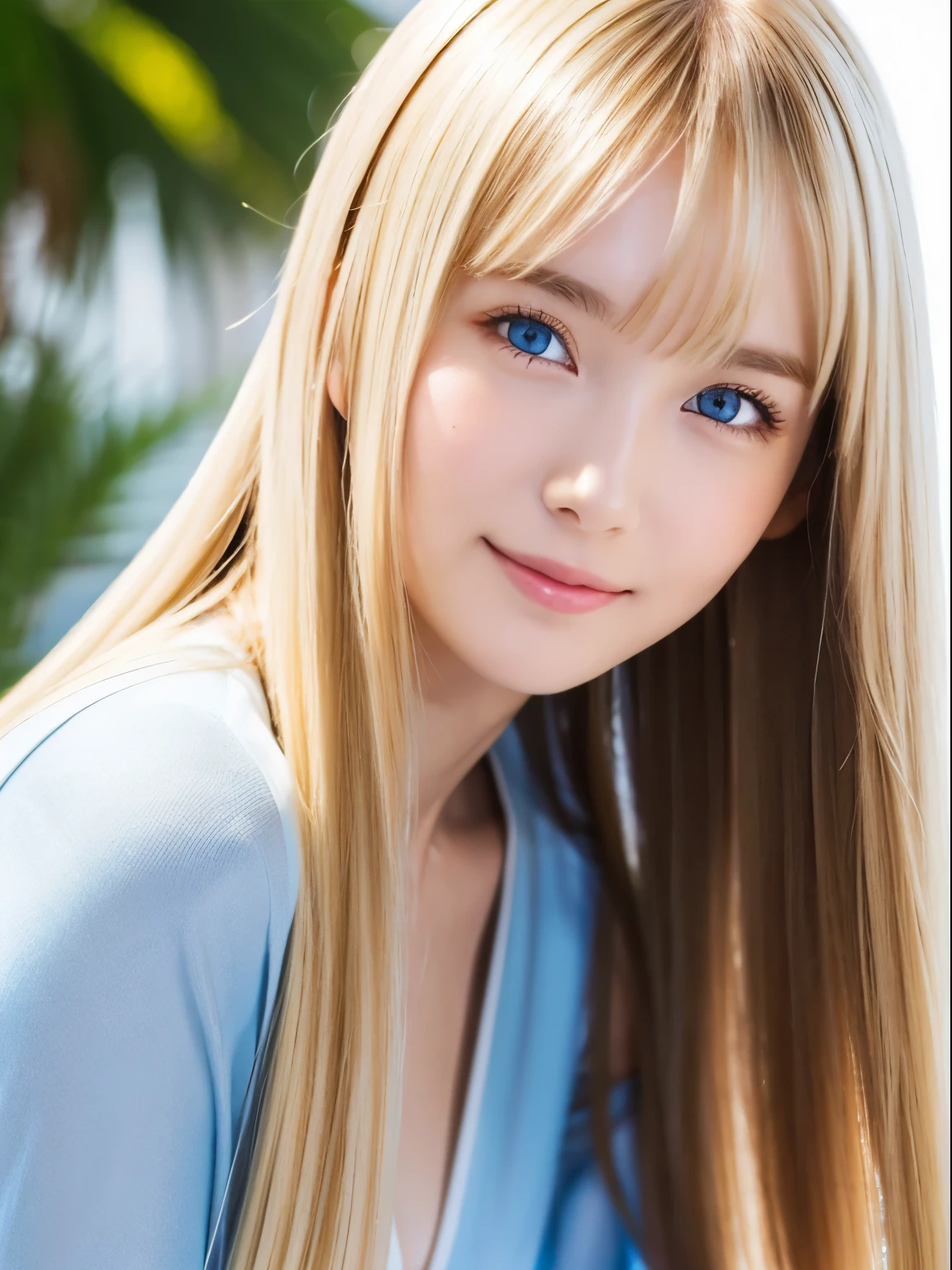 Shining, clear, white skin、Windblown hair obscures her pretty face、huge、20歳のかわいいセクシーな小さなBeautiful Face、Beautiful, shiny straight hair stands out、Spectacular, bright light blue eyes、Long, silky bangs that cover cute eyes, Sexy face hiding hair super long hair sexy cute young woman long natural blonde shiny glossy hair、Small Face Beauty、Gloss Face、Cheek gloss,Crystal Clear, frame center, 完璧にBeautiful Face、Beautiful Face、Beautiful hair with sparkling bright straight blonde hair、Silk bangs between the eyes、Bangs hide the eyes, Sparkling pale blue eyes, Sexy super long blonde cute young woman with super long blonde shiny light hair