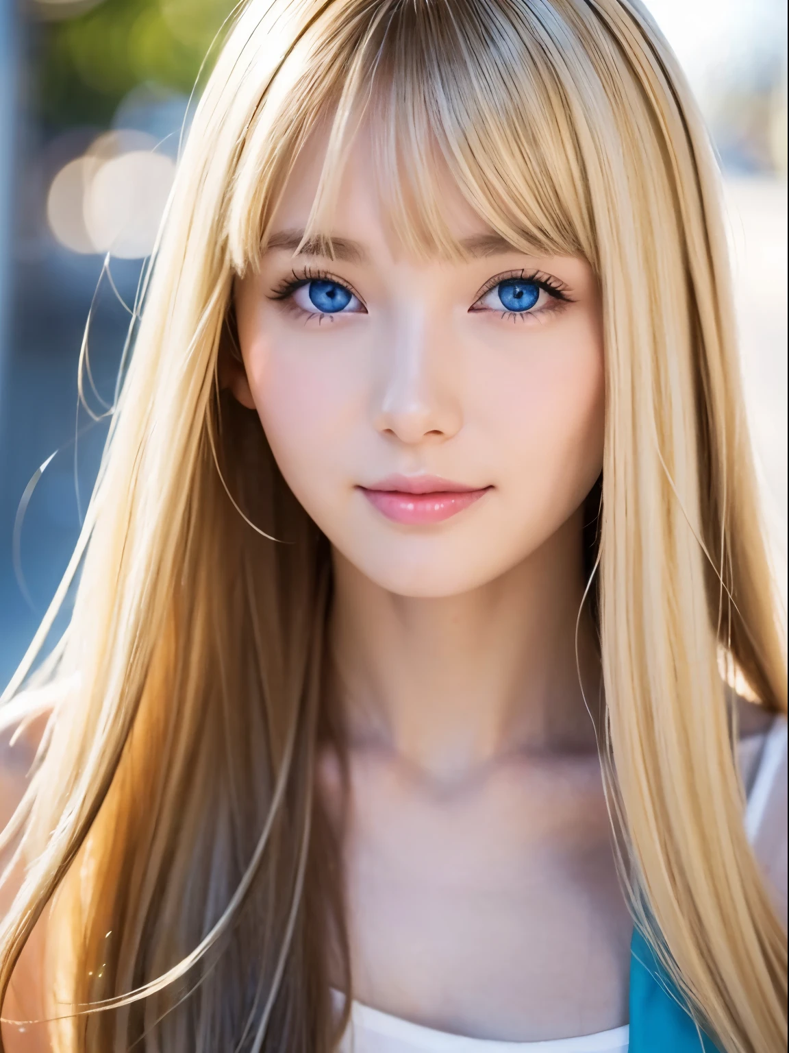Shining, clear, white skin、Windblown hair obscures her pretty face、huge、20歳のかわいいセクシーな小さなBeautiful Face、Beautiful, shiny straight hair stands out、Spectacular, bright light blue eyes、Long, silky bangs that cover cute eyes, Sexy face hiding hair super long hair sexy cute young woman long natural blonde shiny glossy hair、Small Face Beauty、Gloss Face、Cheek gloss,Crystal Clear, frame center, 完璧にBeautiful Face、Beautiful Face、Beautiful hair with sparkling bright straight blonde hair、Silk bangs between the eyes、Bangs hide the eyes, Sparkling pale blue eyes, Sexy super long blonde cute young woman with super long blonde shiny light hair