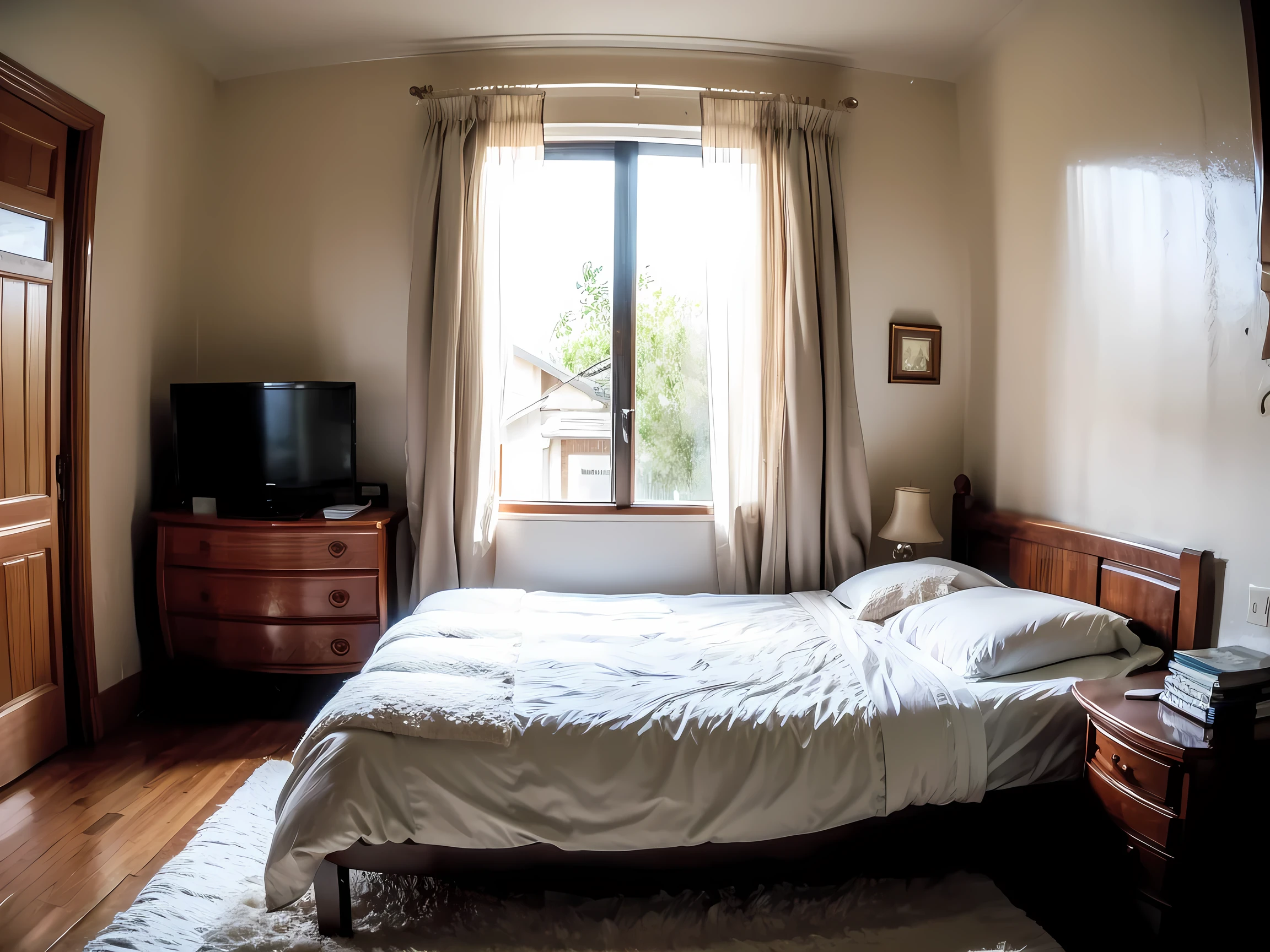 1 woman ,bedroom