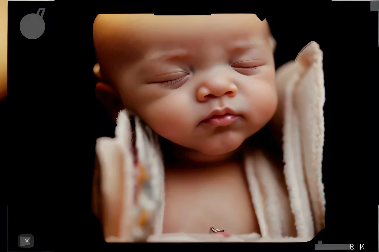 match picture, same angle, portrait, real baby, realistic baby face, sleeping grumpy moroccan baby boy, baby lips, small lips, baby nose, fix nose, small nose, fix lips, fix chin, fix eyelids, fetus, inside womb, rosy face, hd, realistic, cute, 8k, uhd, high quality, sharp focus, the composition beautiful rich and bright