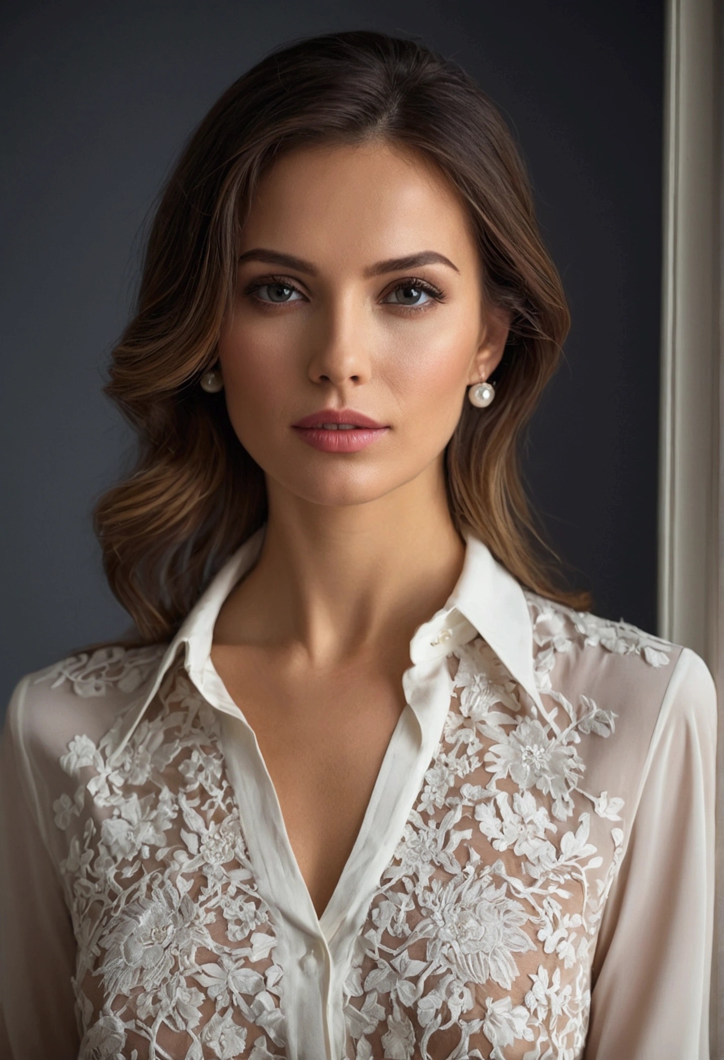 beautiful woman in blouse