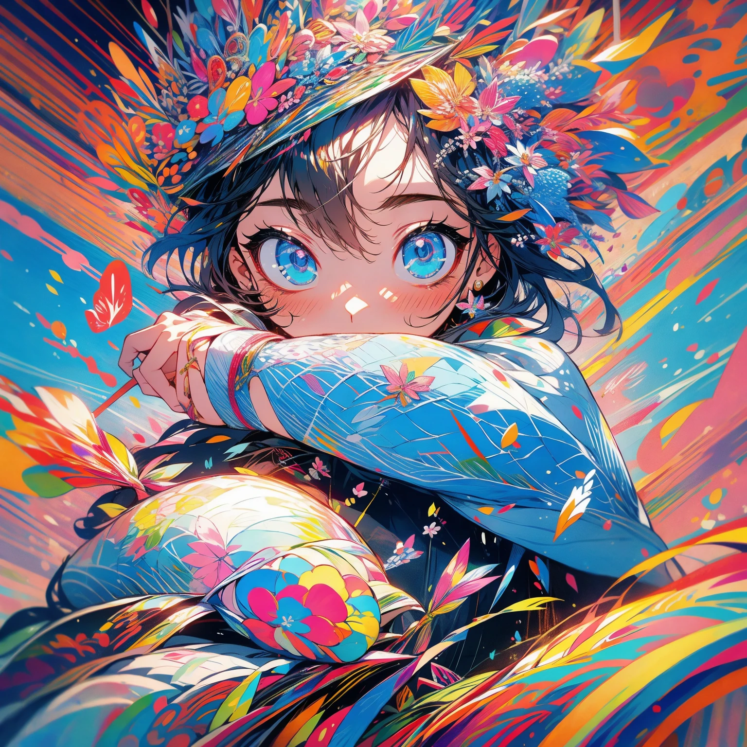 Japanese clothing、Performance、woman、Fantasy、音符がdanceう、flower、dance、dance踊、music
