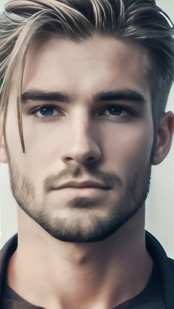 make a beautiful image of the Icelandic  men Stylish hair with focus on the face