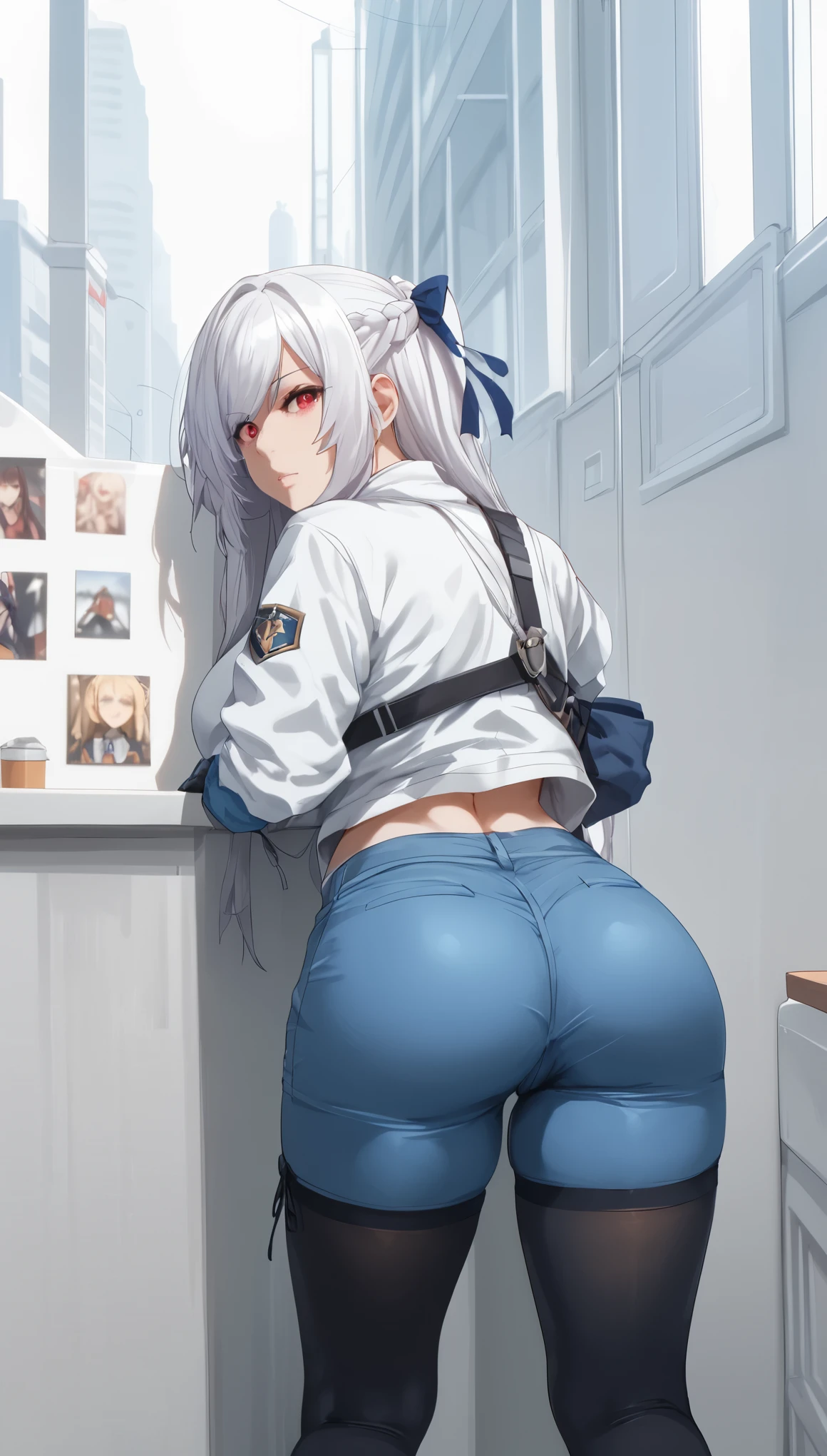 Menina anime com uma bunda grande em uma saia curta , menina bonita do anime agachamento, the anime girl is crouching , menina anime sedutora, thicc, [ Arte digital 4K ]!!, pixiv 3dcg |, ((with white exposed liquid on the butt))