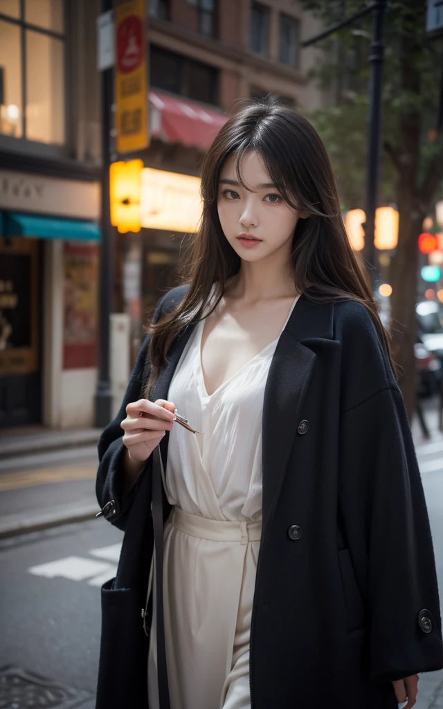 Ultra-high resolution,High-resolution details,Photo of a beautiful Korean woman standing on a street corner, with influence of Jeremy Mann, Jeremy Mann, style of Jeremy Mann, Jeremy Mann painting, Jeremy Mann art, Ron Hicks, Lipke, Jeremy Mann and alphonse mucha, Works that influenced Edmund Blampid, Robert Lenkiewicz, Casey Baugh 和 James Jean, Works that influenced William Kalff, nick alm, tumbler, Figurative Art, Intense watercolor, Watercolor Detail Art,Beautiful and expressive paintings, Beautiful art illustration, wonderful, Cruel beauty, best quality, Official Art, Perfect composition,Perfect angle, Best Shot, Women only, Clear outline, mystery, Nostalgia, Nostalgia, Romantic, fantasy, Blurred lines between past and present, Very beautiful and detailed eyes, Beautiful and delicate eyes, Ideal animation, Look for lost time, Marcel Proust, sentimental, Rome in the first half of the 20th century, close up