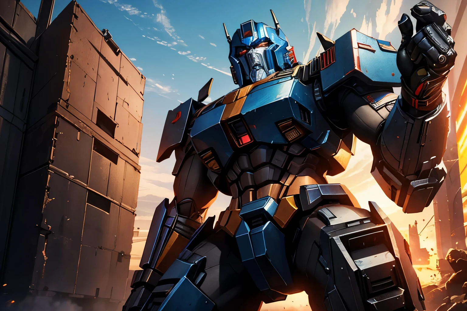 Optimus Prime, leader of the Autobots, Bumblebee, the loyal scout, Ironhide, the weapons specialist, Jazz, the special operations agent, highly detailed 3D render, extremely realistic, cinematic lighting, hyper detailed, photorealistic, 8K, sharp focus, physically-based rendering, professional 3D modeling, sleek metallic textures, powerful expressions, dynamic poses, cinematic camera angle, dramatic lighting, vivid colors, stunning details