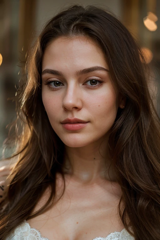 a beautiful russian woman with gorgeous hair taking a photo, looking at the camera, detailed face, detailed eyes, detailed lips, photorealistic, 8k, high quality, natural lighting, warm colors, cinematic, dramatic lighting, elegant, feminine, alluring