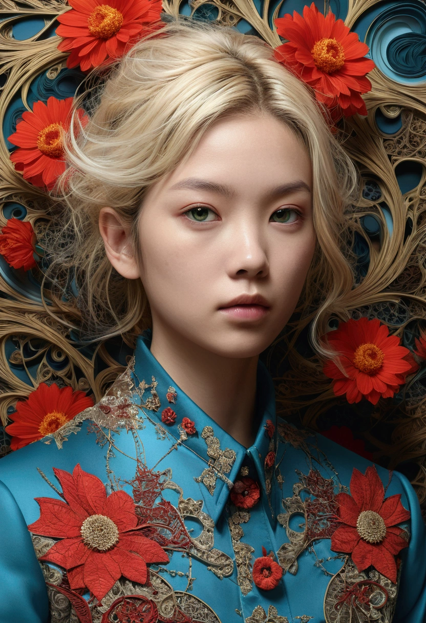Official Art, unity 8k wallpaper, Super detailed, beautifully、aesthetic, masterpiece, Highest quality, (zentangle, mandala, Tangle, enTangle), (fractal art:1.3) , One girl, Red flower, Very detailed, Dynamic Angle, Cowboy Shot, The most beautiful form of chaos, elegant, Brutalist design, Vibrant colors, Romanticism, James Jean, Robbie Dowie Anton, ross tran, francis bacon, It was freezing cold, adrian's genius, Petra Cortright, gerhard richter, takato yamamoto, Ashley Wood, Atmospheric optical illusionOfficial Art, unity 8k wallpaper, Super detailed, beautifully、aesthetic, masterpiece, Highest quality, (zentangle, mandala, Tangle, enTangle), (fractal art:1.3) , One girl, Red flower, Very detailed, Dynamic Angle, Cowboy Shot, The most beautiful form of chaos, elegant, Brutalist design, Vibrant colors, Romanticism, James Jean, Robbie Dowie Anton, ross tran, francis bacon, It was freezing cold, adrian's genius, Petra Cortright, gerhard richter, takato yamamoto, Ashley Wood, Atmospheric optical illusionchibinaruto, 1人のboy, Blonde, Men's Center, alone, null, Green Eyes, cloud, Day, Beard pattern, bird, blue null, boy, Jacket, Outdoor, Upper Body, cloudy null