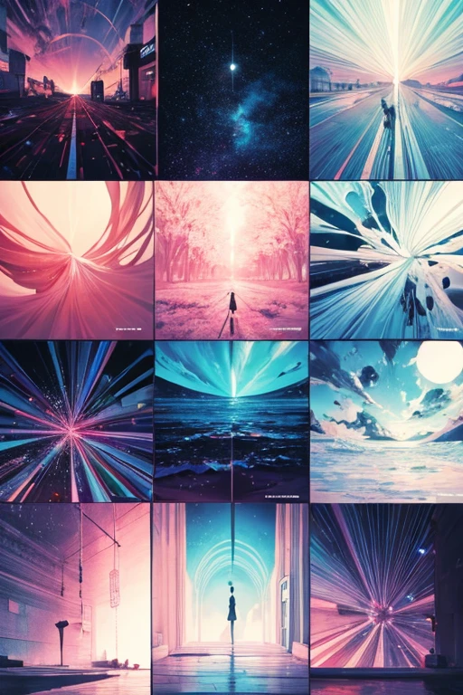 The sound stopped and the color changed into a blank space.　Beyond my memories, it&#39;s like a drama, my heart is beating, I wonder. Please create a video that matches these lyrics.