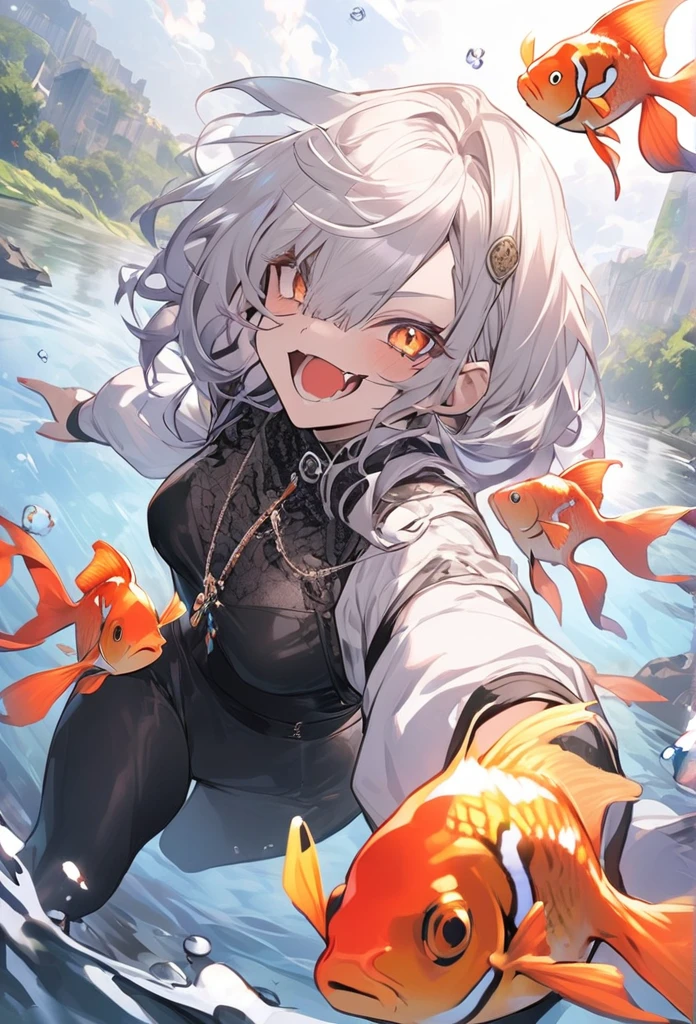 Anthropomorphic Goldfish、river、Villain、female、Dynamic Angles