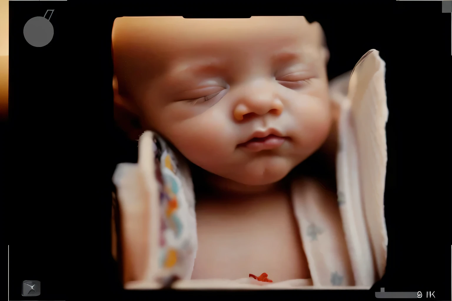 match picture, same angle, portrait, real baby, realistic baby face, sleeping moroccan grumpy baby boy, baby lips, small lips, baby nose, fix nose, small nose, fix lips, fix chin, fix eyelids, fetus, inside womb, rosy face, hd, realistic, cute, 8k, uhd, high quality, sharp focus, the composition beautiful rich and bright