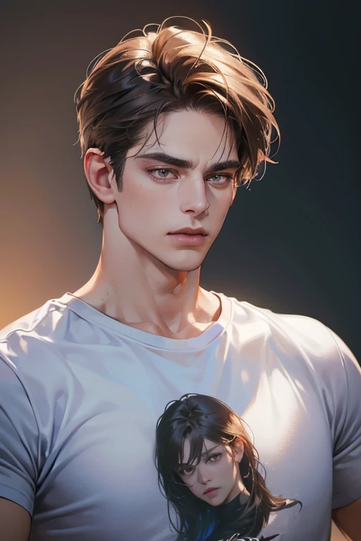 (Best quality,4K,8K,a high resolution,masterpiece:1.2),ultra detailed,(realistic,photorealistic,photo-realistic:1.37),39 year old man,Beautiful anime,portraits,strong,masculine,dark hair,Sharp jawline,Mesmerizing eyes,Perfectly styled hair,confident expression,bright colors,dynamic lighting,Brown eyes,(Black T-shirt),(dark skin),((mature man, man 40 years old)), (square jaw)
