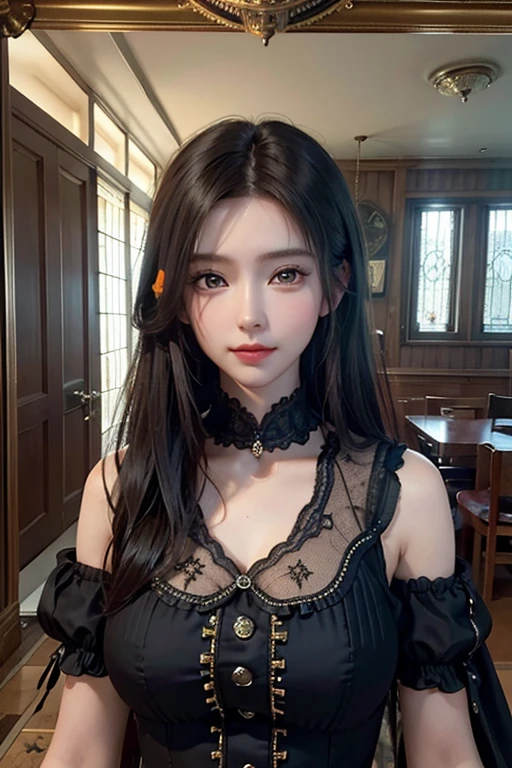 best quality, super fine, 16k, incredibly absurdres, extremely detailed, portrait, beautiful woman, prism effect, mirror effect, wind effect, light effect, picture frames and backgrounds that mix and match steampunk, dieselpunk, and clockpunk