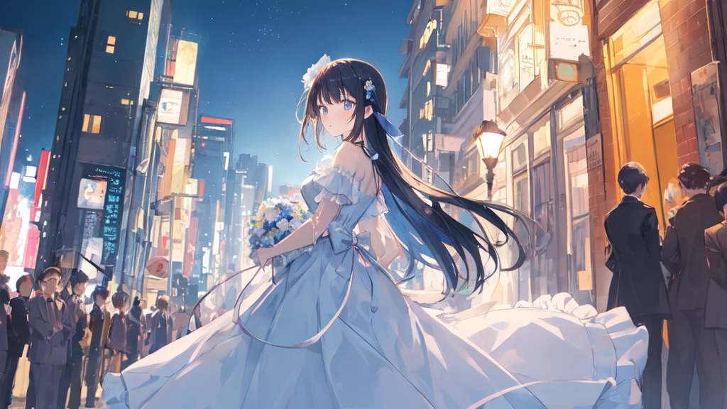 masterpiece, woman, intelligent, kawaii, blue hour