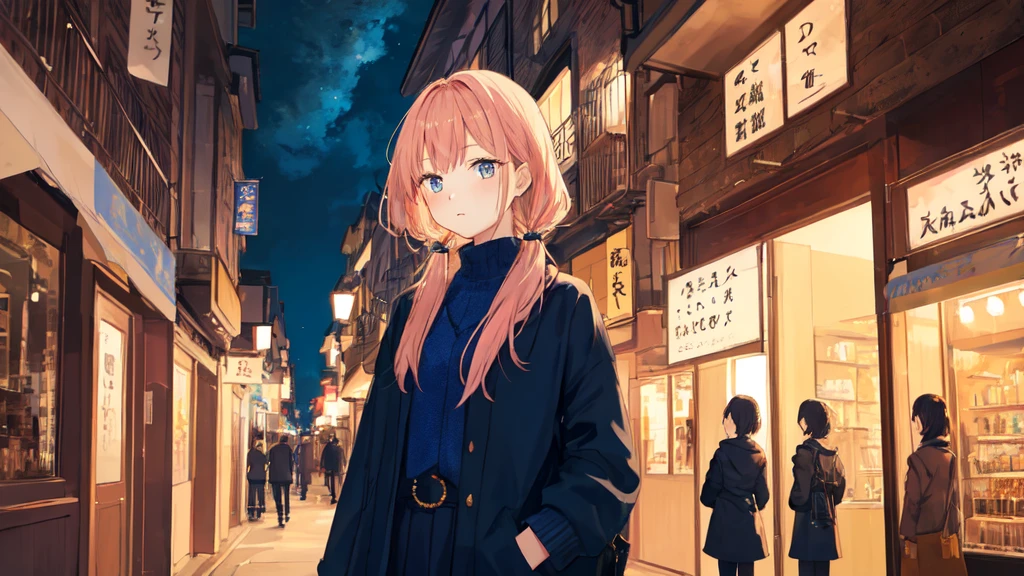 masterpiece, woman, intelligent, kawaii, blue hour