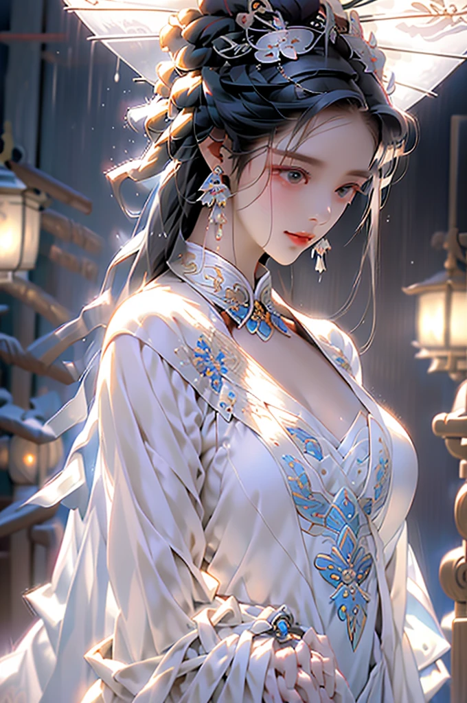 Black Hair, Immortal, Beauty, Royal sister, Stepmother, White Taoist robe, Phoenix Coronet, Hair Bunch