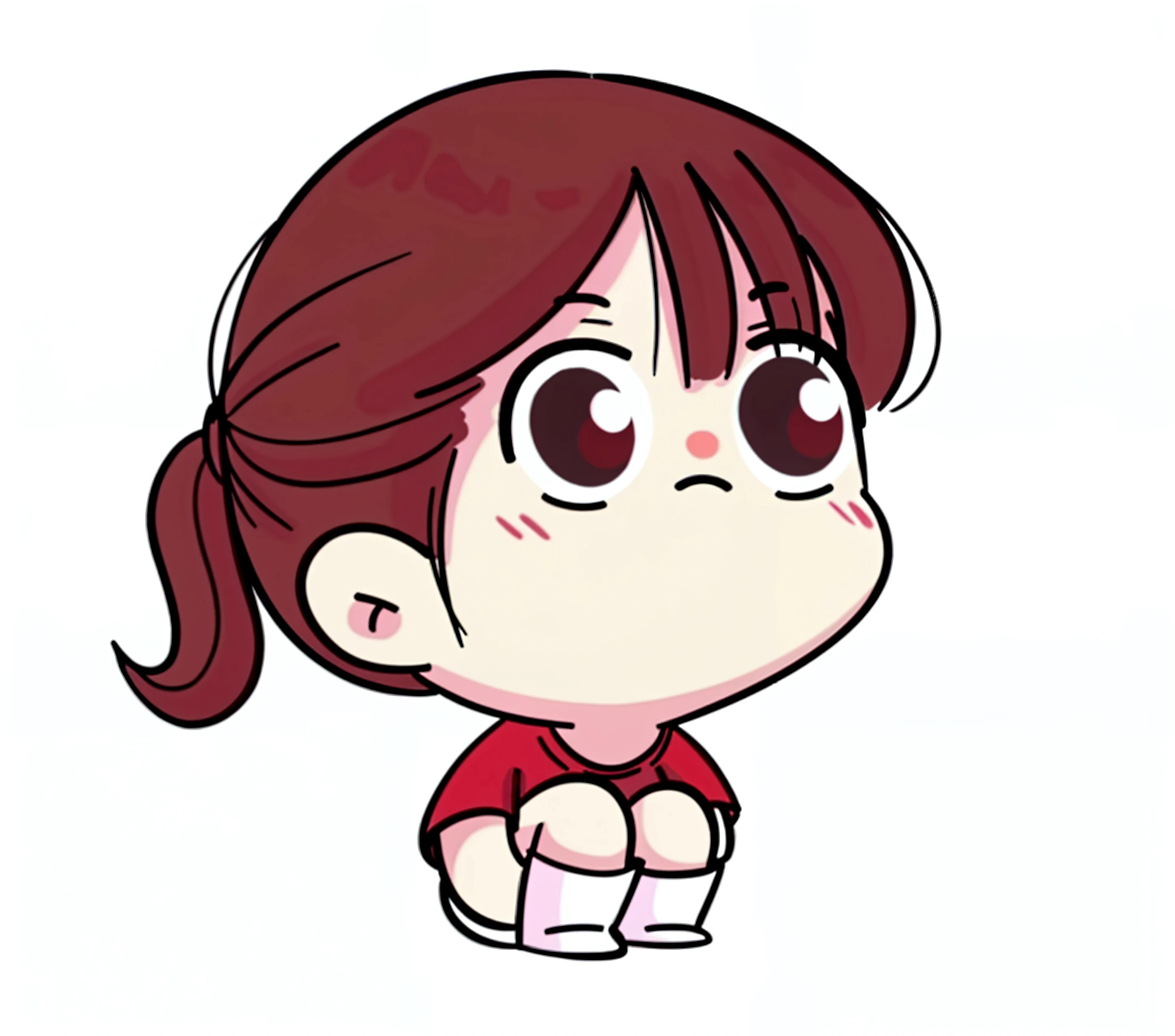 score_9, score_8, score_7, BREAK, 1girl, solo, lucy, black hair, (completely nude:1.2),chibi,