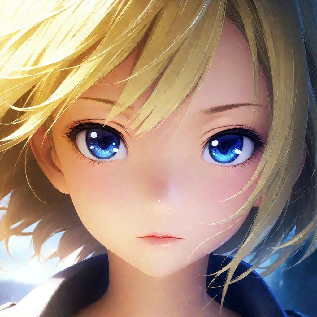 girls profile picture, portrait:1.2, Practical, blue eyes, Blonde hair, Mid-chest, 4K resolution, High quality CG, Beautiful CG, Soft Light, Octane Rendering