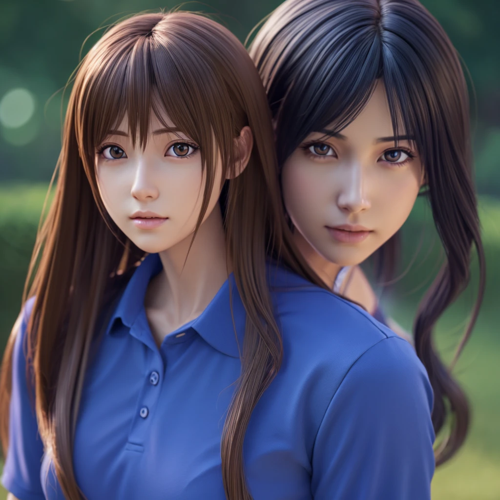 anime girl with long hair and a blue shirt posing for a picture, realistic anime 3 d style, 3 d anime realistic, photorealistic anime, photorealistic anime girl render, smooth anime cg art, anime styled 3d, realistic anime artstyle, anime realism style, anime style. 8k, realistic young anime girl, render of a cute 3d anime girl