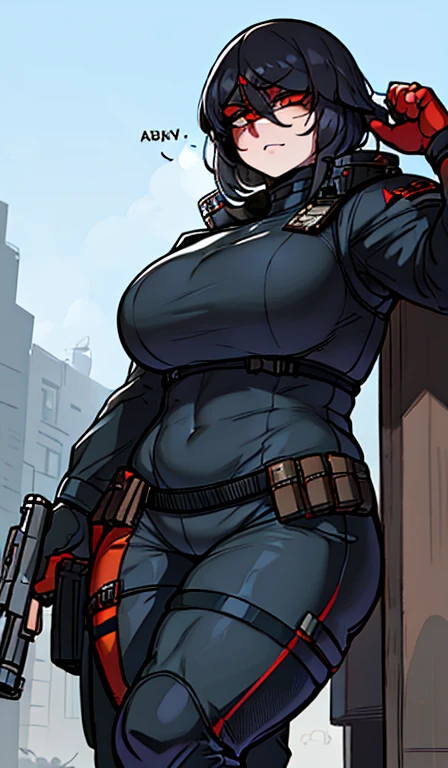 enlightenment、(top quality)、(((masterpiece)))、(a high resolution)、Original、(lonely girl)、sexual、thick、big body、(ginger),With guns and rifles, Helghast, wolfenstein, Unigine rendering, holding a blaster, imperial military, cyberpunk imperial military, Have MP7, with a pistol, RB6S), Wearing a black Sith uniform., Excellent detail, RB6S, RB 6 s, High level of detail