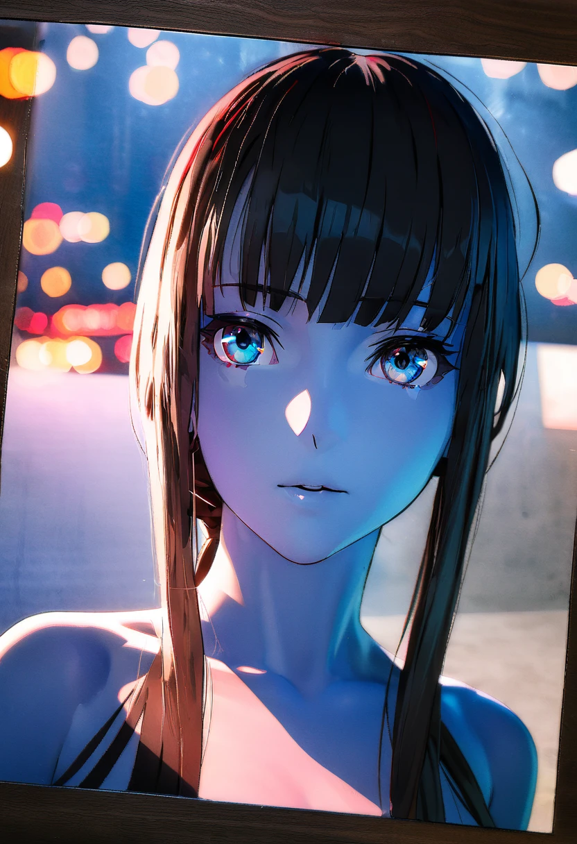 demon , alone, blue skin, Romanian ethnicity, full color, full of details, portrait photo, black hair, blue eyes, shadows, lights, lands, 8k, HDR, anime style, full reality, full body photo, hot , very hot, hentai