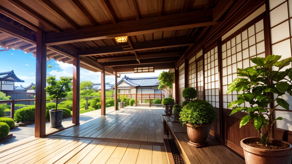 Japanese House　Veranda　Potted plants
