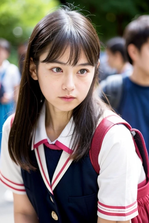 A neat and cute Japanese junior high school girl caresses a middle-aged man's penis while naked