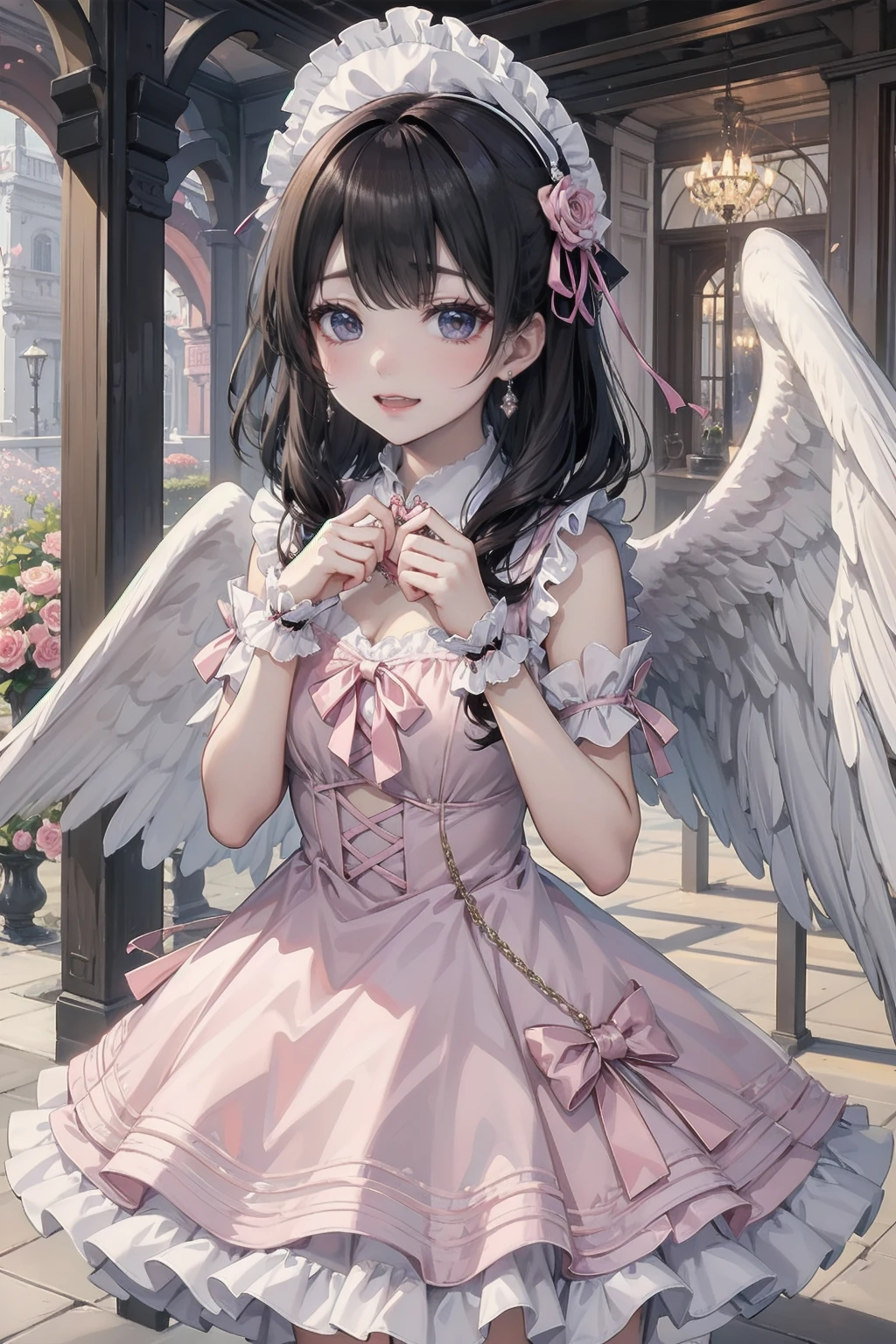 beautiful girl、Angel、Moe、cute、とてもcute服、Delicate pink lolita dress、Smile