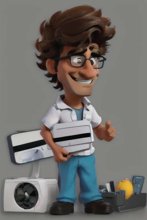 cartoon of a man with glasses and a shirt holding a computer, in cartoon style, inspired by Ismail Gulgee, cartoon artstyle, cartoon digital art, cel shaded:15, toon rendering, cel shaded!!!, harry volk clip art style, cel shaded, proffesional illustration, digital art cartoon, !!! very coherent!!! vector art, cartoon portrait, 8k