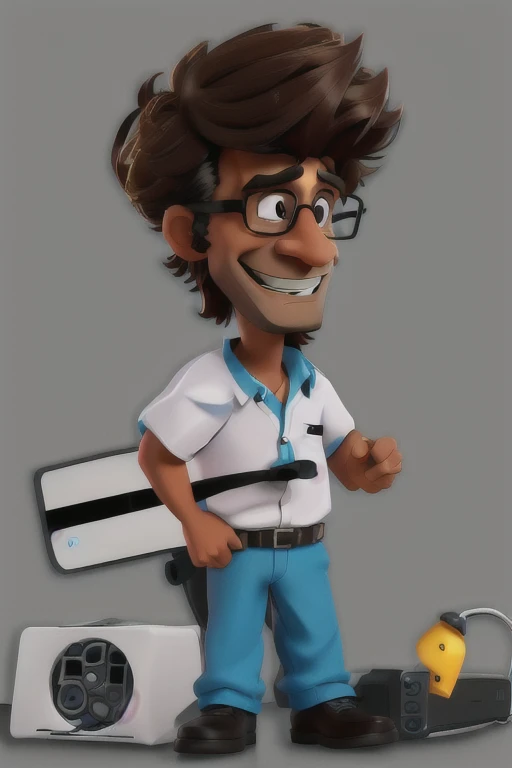 cartoon of a man with glasses and a shirt holding a computer, in cartoon style, inspired by Ismail Gulgee, cartoon artstyle, cartoon digital art, cel shaded:15, toon rendering, cel shaded!!!, harry volk clip art style, cel shaded, proffesional illustration, digital art cartoon, !!! very coherent!!! vector art, cartoon portrait, 8k
