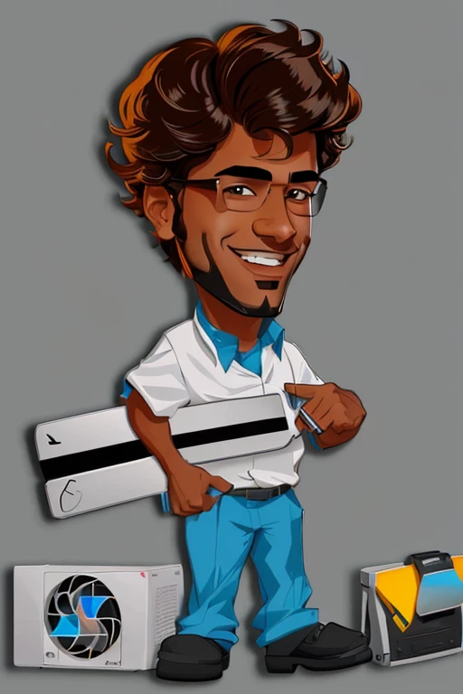 cartoon of a man with glasses and a shirt holding a computer, in cartoon style, inspired by Ismail Gulgee, cartoon artstyle, cartoon digital art, cel shaded:15, toon rendering, cel shaded!!!, harry volk clip art style, cel shaded, proffesional illustration, digital art cartoon, !!! very coherent!!! vector art, cartoon portrait, 8k