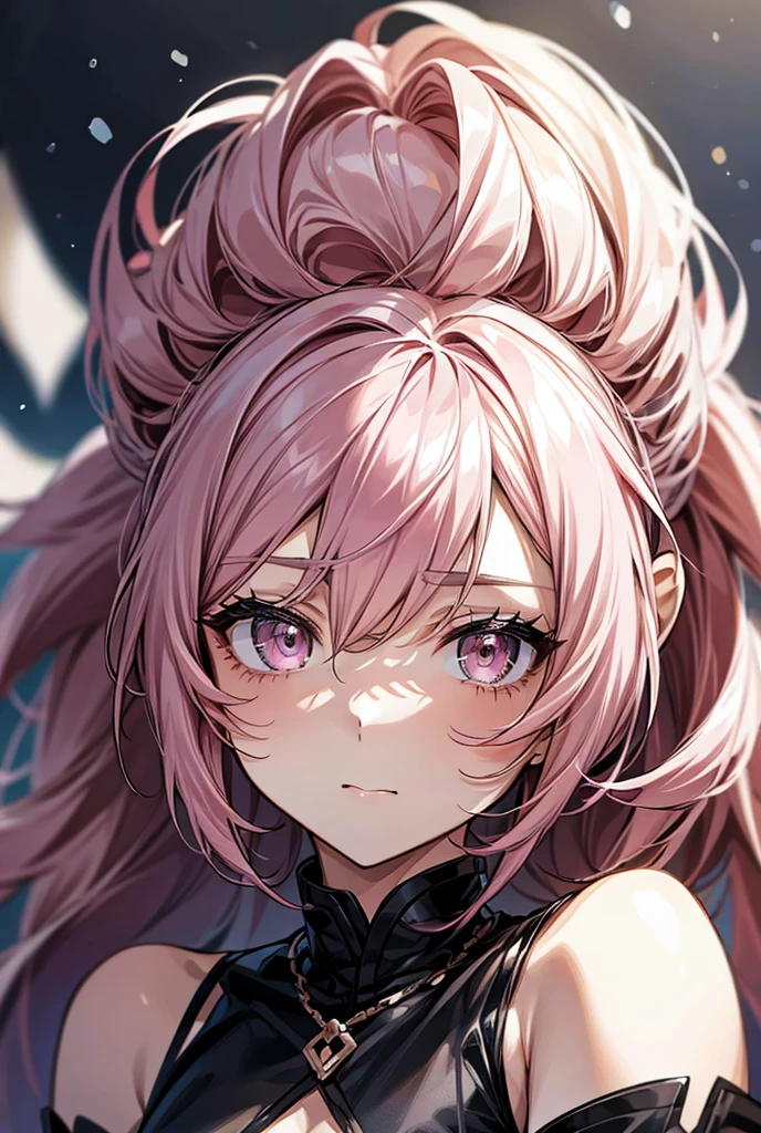 Black and pink hair、Girl saying good night