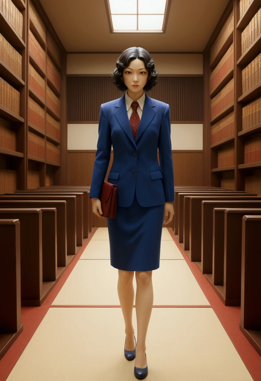 Lawyer, full body, by Satoshi Kon, cinematic still, (best quality, masterpiece), very aesthetic, perfect composition, photorealistic, intricate details, ultra-detailed, vivid colors