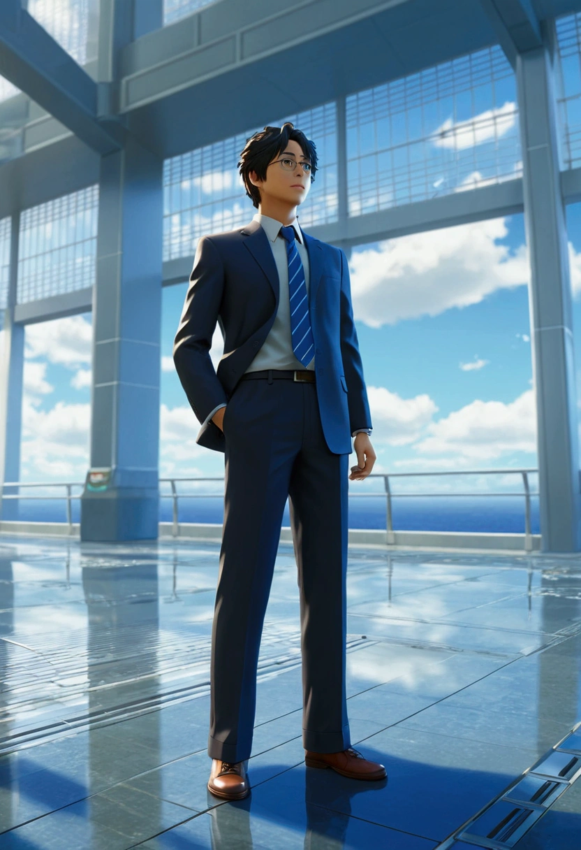 Lawyer, full body, by Makoto Shinkai and Makoto Niitsu, cinematic still, (best quality, masterpiece), very aesthetic, perfect composition, photorealistic, intricate details, ultra-detailed, vivid colors