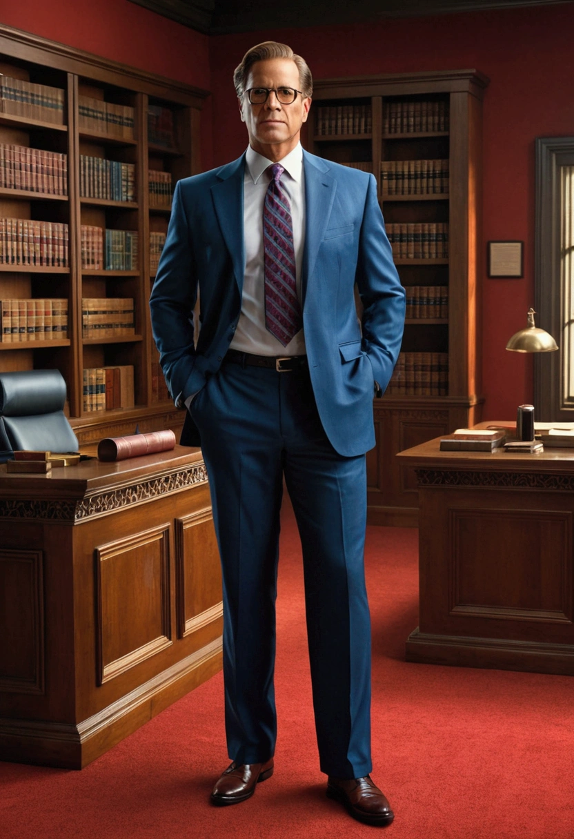 Lawyer, full body, by Randolph Kedick, cinematic still, (best quality, masterpiece), very aesthetic, perfect composition, photorealistic, intricate details, ultra-detailed, vivid colors