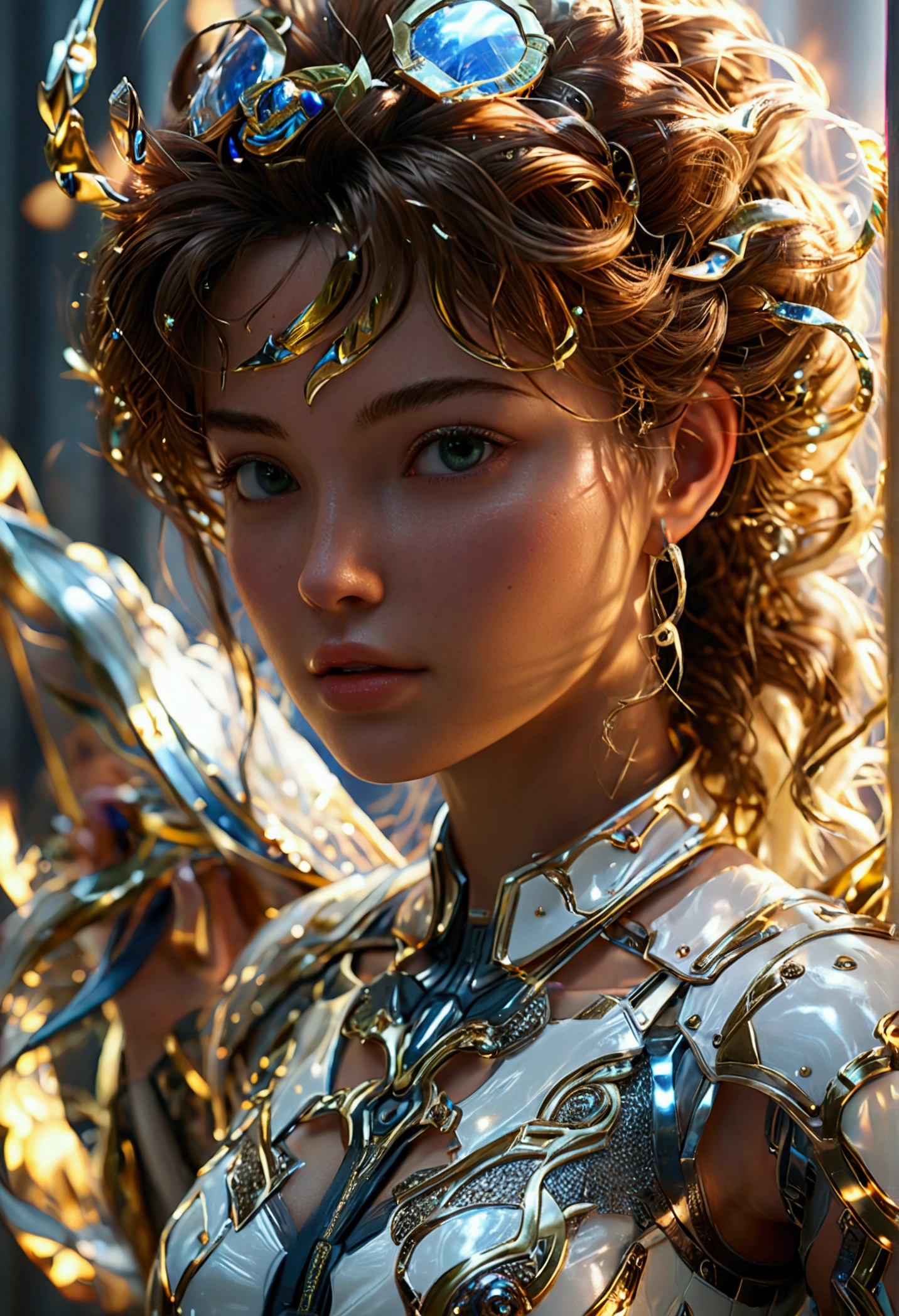 god、heaven、godの栄Light、godの祝福、prosperity、joy、Light、shine、Angel、大Angel、Holy Spirit、The Kingdom of the Millennium、godの言葉、godの叡智,((Top Quality)), ((Masterpiece)), (Details: 1.4), 3d, Thick voluminous hair, light particles, pure energy chaos antitech, HDR (High Dynamic Range), ray tracing, nvidia RTX, super resolution, Unreal 5, subsurface scattering, PBR Texturing, post-processing, anisotropic filtering, depth of field, maximum clarity and sharpness, multi-layer textures, Albedo and specular maps, surface shading, accurate simulation of light and material interaction, perfect proportions, Octane rendering, two-tone lighting, wide aperture, low ISO, white balance, trichotomy, 8K RAW