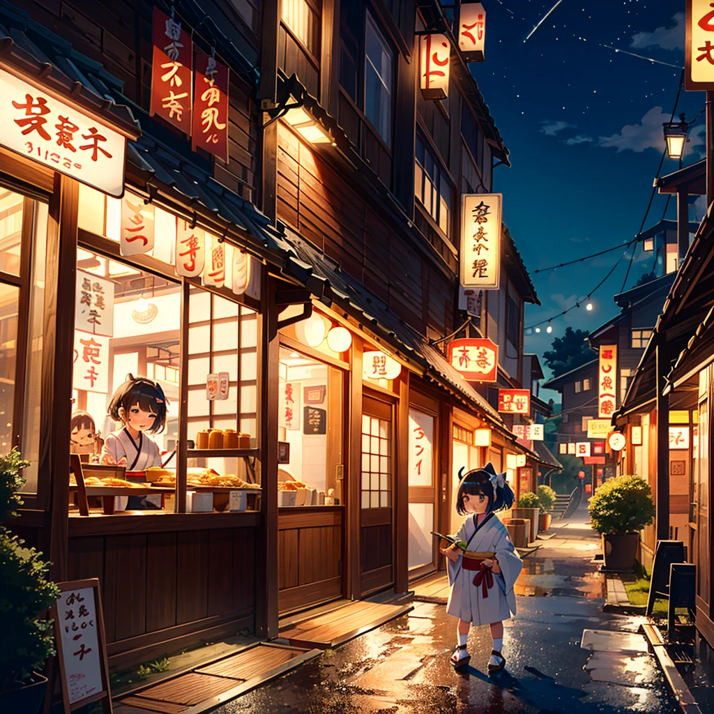 {{{Masterpiece, highest quality, high resolution background}}}, bright and beautiful atmosphere, 3 girls (2 years old, 1 short-tempered round face), 1 person (hair, surface effects), small breasts, Japanese ramen shop A long line of girls outside, a limp mini-pig, a Japanese background late at night, a mini-pig dressed as a Japanese ramen shop, "deltamon_sdXL :0.73) >Deltamon"